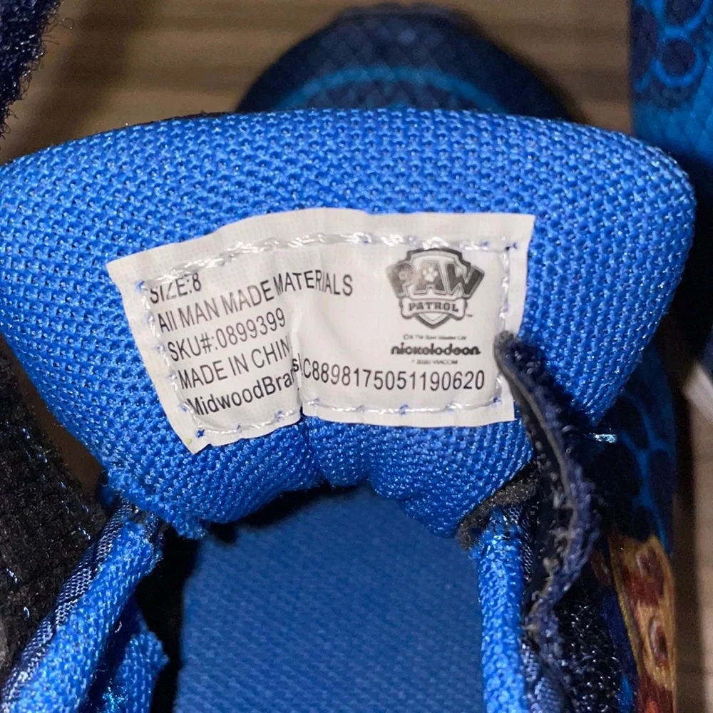 COPY - Paw Patrol Blue Velcro Sneakers (SIZE 8T) LIKE NEW - Picture 6 of 6
